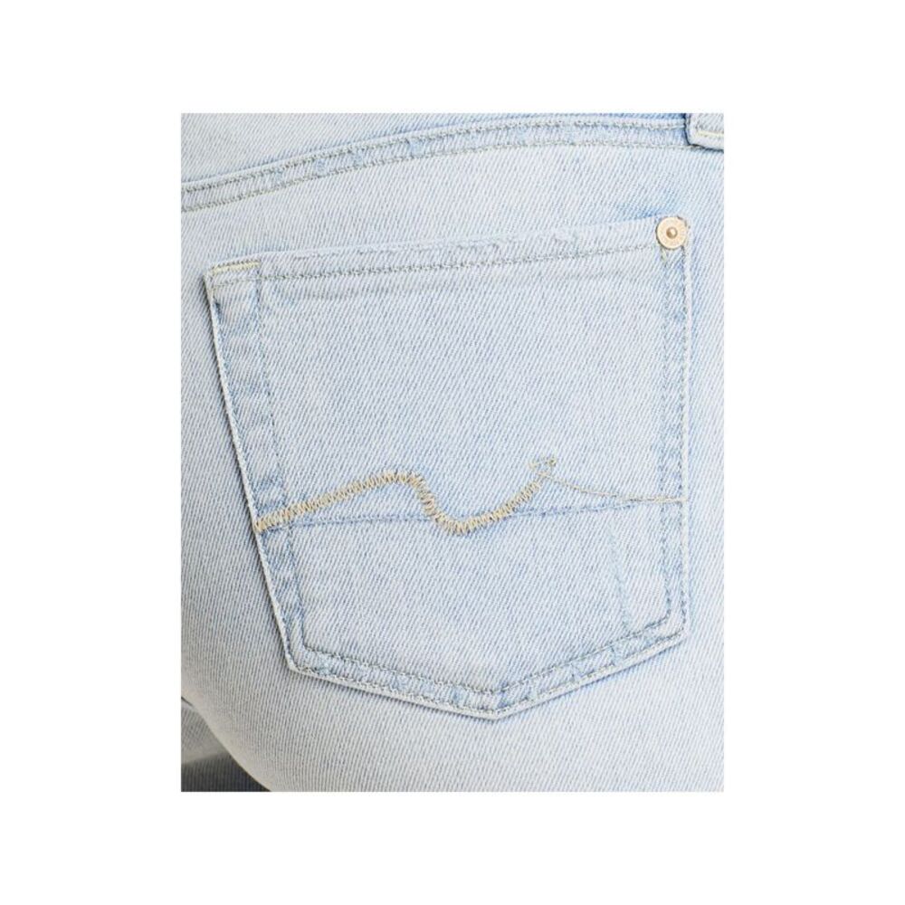 7 FOR ALL MANKIND Womens Blue Stretch Zippered Slim Destroyed Boyfriend Jeans 28 - Picture 4 of 4
